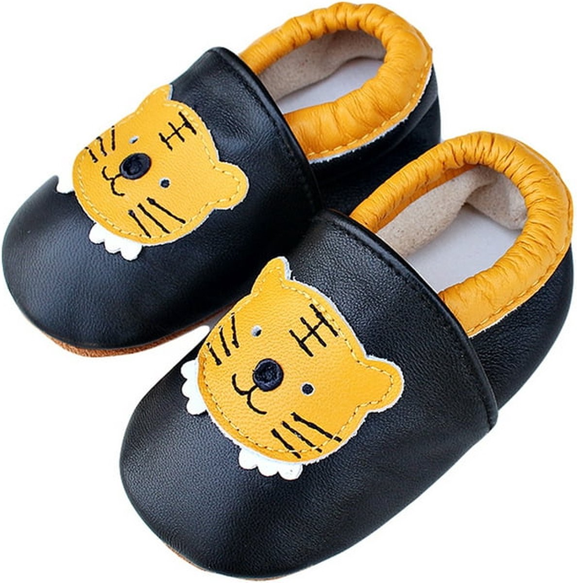 Steppies Babyslofjes Leer - Tijger - Maat 16-17 (0-6 maanden, 11 cm) - met Suède Zool