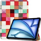 Tri-Fold Book Case met Wake/Sleep - Geschikt voor iPad Air 11 (2024) Hoesje - Colour Squares