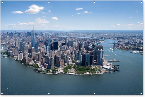 Muurdecoratie New York - USA - Skyline - 180x120 cm - Tuinposter - Tuindoek - Buitenposter