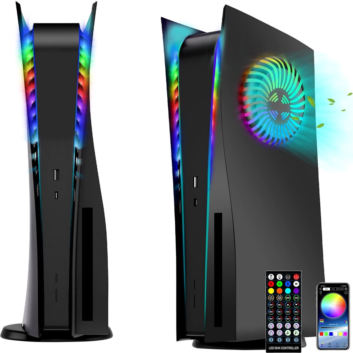 PS5 Faceplate - Met Koelopeningen - LED-Verlichting - Anti-Kras - RGB-verlichting - PlayStation 5