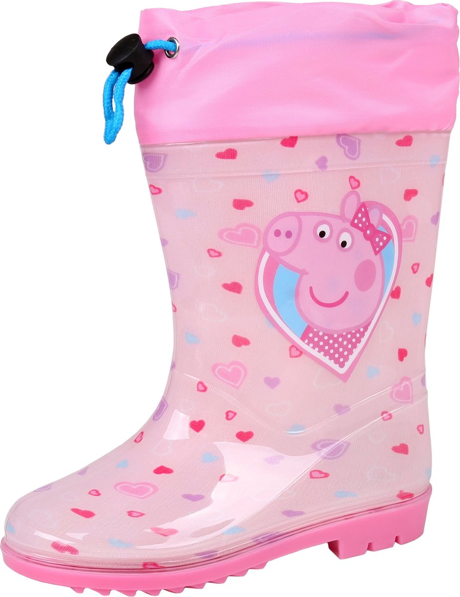Peppa Pig -Roze regenlaarzen voor Meisjes met Ribbels en Hartjes