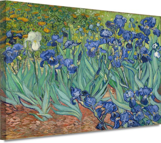 Irissen - Vincent van Gogh schilderijen - Irissen wanddecoratie - Schilderijen canvas Bloemen - Wanddecoratie kinderkamer - Canvas schilderij woonkamer - Schilderijen 150x100 cm