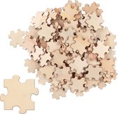 Belle Vous Pièces de Puzzle en Bois (Lot de 100) - 4,5 x 3,8 cm - Puzzles en Bois Inachevés pour Activités d'Enfants, DIY Art et Hobby et Livres d'Or de Fête