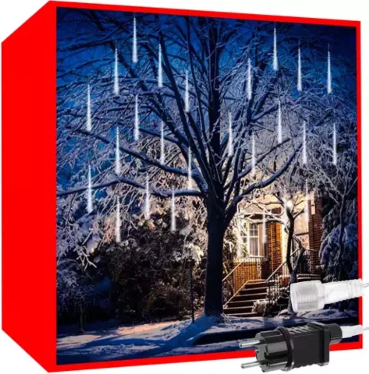 Ruhhy LED Meteoorregen Lichtslingers 50cm - Magische Koel Witte Verlichting