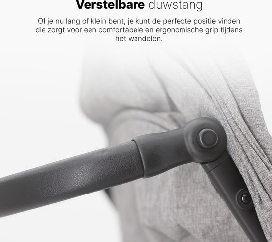 Hamilton by Yoop XL Buggy – MagicFold™ Technologie – Tot 22kg – 50 liter Bagagevak – Premium Wandelwagen – Inklapbaar – Gemêleerd lichtgrijs