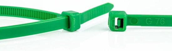 Attache-câbles - 370 x 7,6 mm - Force de traction jusqu'à 54,4 kg - 100 pièces - Vert