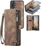 CaseMe - Telefoonhoesje geschikt voor Samsung Galaxy S24 Plus - 2 in 1 Book Case en Back Cover - Bruin
