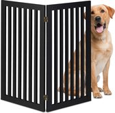 Relaxdays hondenhek zonder boren - vrijstaand veiligheidshekje hond - inklapbaar traphekje - zwart
