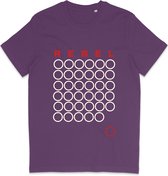 Heren en Dames T Shirt - Grafisch Ontwerp Rebel - Paars - L