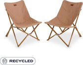 NOMAD® 2x Lounge Campingstoel Mando (set) | Beige | Comfortabel lounge model | Sterk Frame