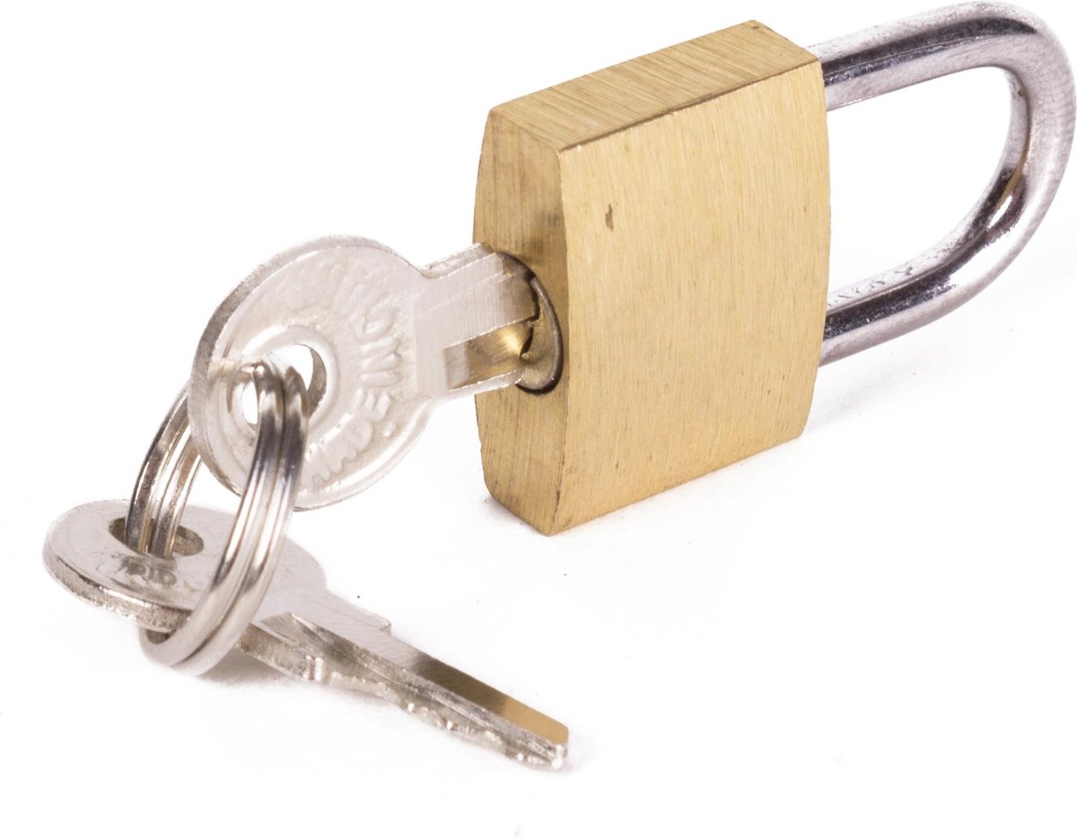 Stahlex Compact hangslot - geharde beugel - inclusief 2 sleutels - 20 mm - goud