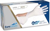 Eurogloves handschoenen latex poedervrij wit - XL- 100 x 100 stuks voordeelverpakking