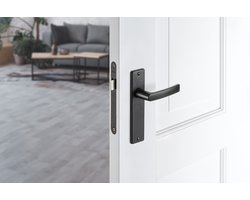 AXA Deurbeslag set Binnendeur - Edge Basic Blok - Deurkruk Zwart - Deurklink met schild