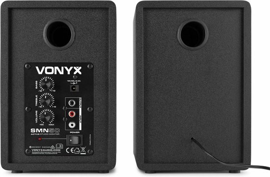 Set actieve studio monitors met bureaustandaard voor studio SMN50B 140W - Zwart