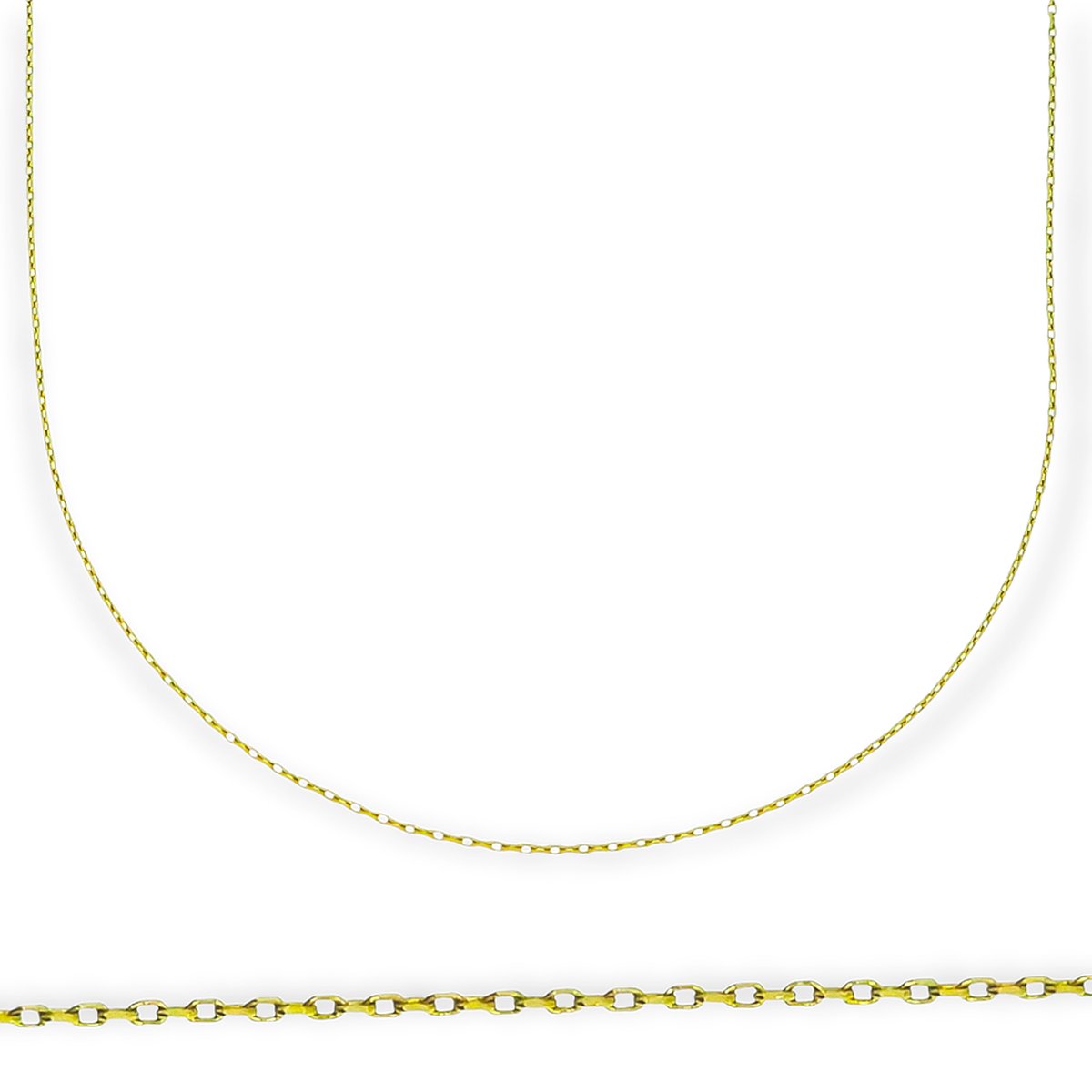 Gouden Ketting Anker Schakel 1 mm 45 cm 14 karaats