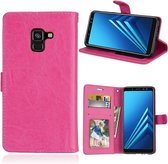 Bookcase Geschikt voor: Samsung Galaxy A6 Plus 2018 - Roze - portemonnee hoesje