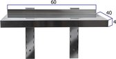 HCB® - Professionele Wandschap van metaal - RVS - Muurplank - wandplank - Horeca - 60x40x4 cm (BxDxH)