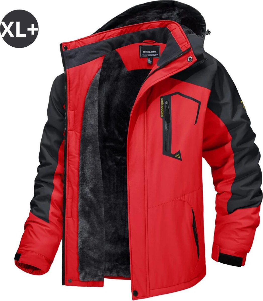 Livano Winterjas Voor Heren Parka Winter Jas Volwassen – Plus Rood