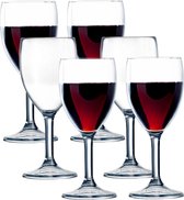 8x pièces verre à vin parfait San plastique dur 300 ml chacune - Verres de camping / pique-nique incassables