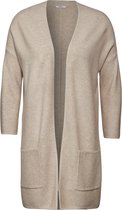 CECIL Long Structure Cardigan Dames Vest - boulder beige melange - Maat XL