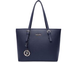 Gallantry - Schooltas - Dames Tas - Tassen met rits - Schoudertas - Handtas - Werktas - Shopper - Tote bag - geschikt voor A4 - Blauw