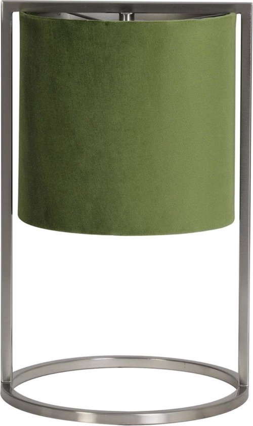 LM-Collection Ogden Tafellamp - Ø22x35cm - E27 - Groen - Metaal/Velours - tafellamp slaapkamer, tafellamp industrieel, tafellampen woonkamer, tafellamp zwart, tafel lamp, tafellamp slaapkamer industrieel, tafellampje