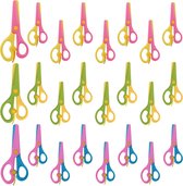 Belle Vous (24 Pack) Assorted Colour Safety Scissors - 13.5cm/5.5 Inch Blunt Right & Left-Handed Scissors - Art and Craft Scissors for School Students