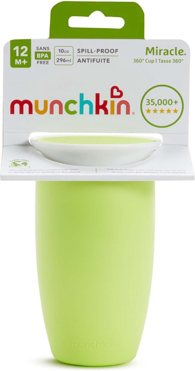 Munchkin Miracle Anti-Lek 360° Drinkbeker - Sippy Cup - Oefenbeker voor Baby en Kind - 296ml - Groen van Munchkin — afbeelding 5