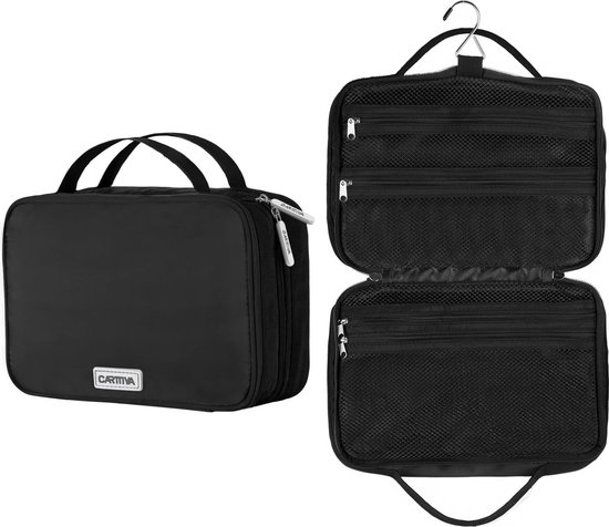 Hangende toilettas voor dames en heren, waterdichte hangende cosmetische tas waszak grote capaciteit - reistoilettas organizer voor toiletartikelen, cosmetica, make-uptas met gaas, waterbestendig