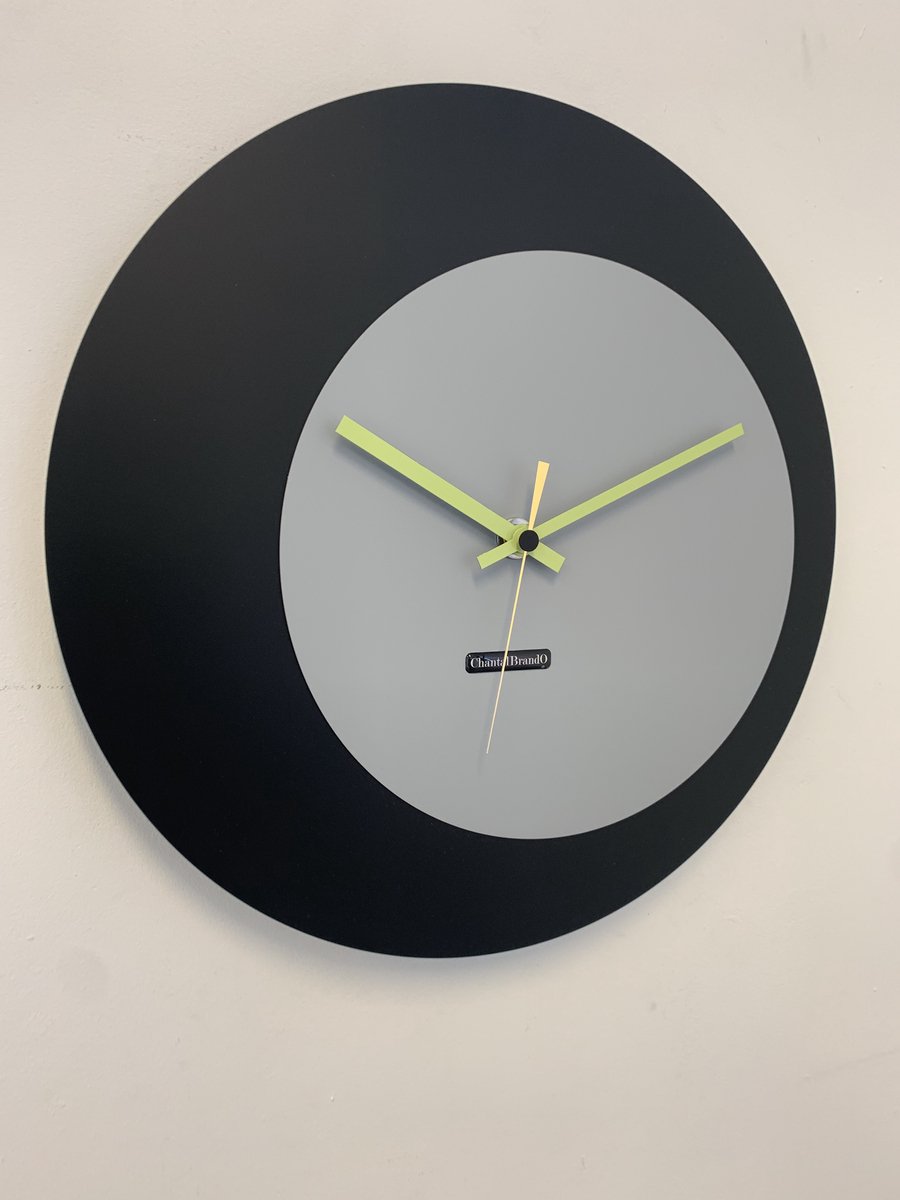 ChantalBrandO wandklok ECLIPS Zwart & Grijs Modern Design