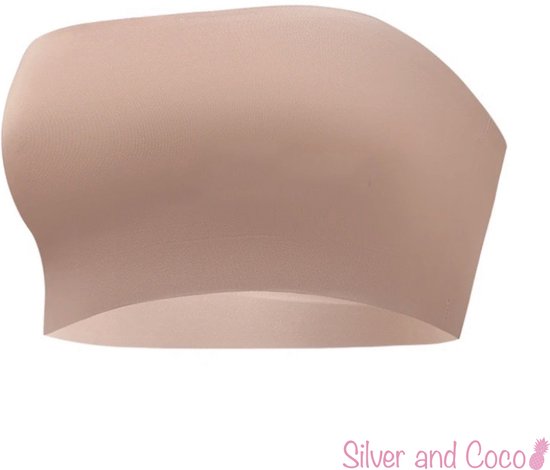 SilverAndCoco® - Strapless BH Top | Naadloze Invisible Onzichtbare Beha Bandeau Naadloos Festival Topje - Nude Roze / Extra Large / XL
