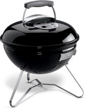Houtskool barbecue, 37 Centimeter | Draagbare Barbecue Met Deksel En Poten Van Verguld Staal | Compacte, Vrijstaande Outdoor Oven En Kookplaat - Zwart