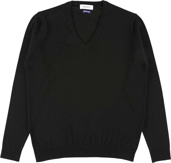 Osborne Knitwear Trui met V hals - Merino wol - Dames - Black - 2XL