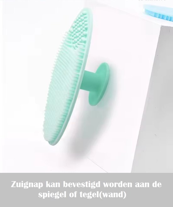 2 Stuks - Baby Siliconen Massage Borstel Spons - Hoofdhuidje Wassen - Blauw en Groen van Merkloos — afbeelding 2