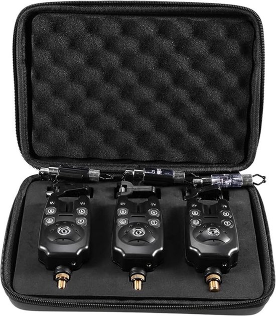 Set d'alarmes de touche 3 pièces - Alarmes indiquant qu'un poisson a mordu l'ameçon - Alarmes indiquant qu'un poisson a mordu l'ameçon avec récepteur - Volume et sensibilité réglables