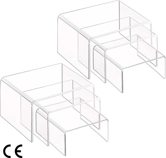 Acryl Display Sets - Sieraden en Figuur Planken - Buffet & Cupcake Presentatie - Transparante Showcase - Twee Sets - Veelzijdig Gebruik - Stijlvol Display