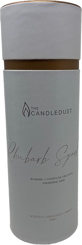 The Candledust - Premium Kaarsenzand / Inclusief Lonten - 650g - Een Betoverende Sfeer in Elke Ruimte - Champagne en Rabarber