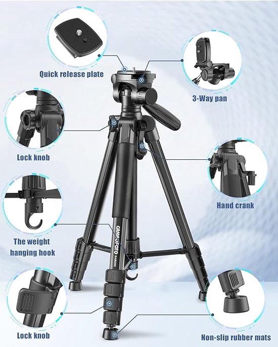 camera statief - camerastatief van aluminium, draagbaar, verbeterd ...