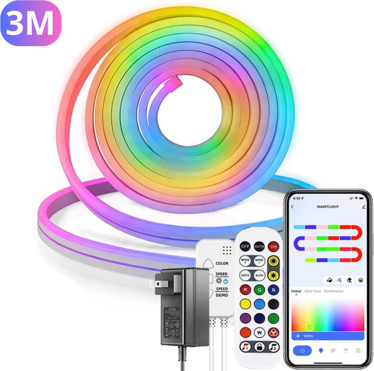 Livano LED Strip - 3 Meter - RGB - Muziek Sync - Strip Tape - 84 Leds - Siliconen - Neon LED
