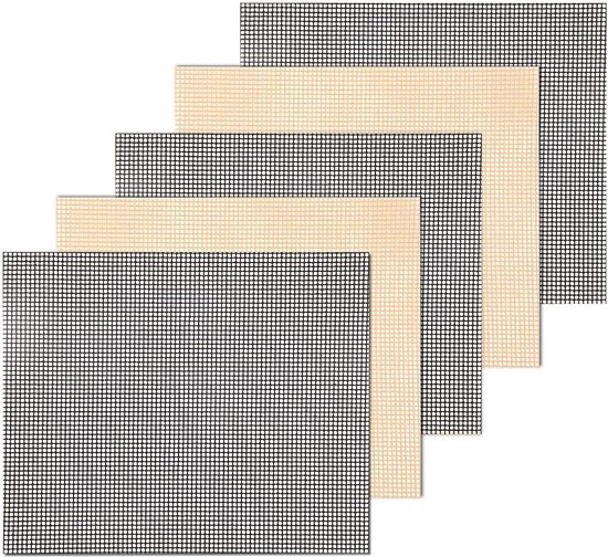 Grillmat, 4 stuks, 50 x 40 cm, grillplaat, antiaanbaklaag