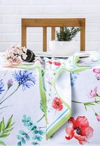 Stoffen servetten, 100% katoen, set van 4 decoratieve wasbare servetten voor Moederdagcadeaus, dineren, thuis, banket, buffet, gewoon bloemen - lente/zomer (45 cm x 45 cm)