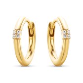 Miore Pure Oorbellen Dames - van Verguld Zilver - Met Zirkonen - Hypoallergeen - 13 mm