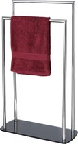 Handdoekenrek van roestvrij staal [staand] Handdoekenrek met 2 handdoekstangen voor de badkamer, handdoeken, handdoekenrekWenko Hand Towel Holder Toilet Set