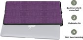 Laptophoes 13 inch - Inductie beschermer - Leer - Paars - Dieren - Laptop sleeve - Binnenmaat 32x22,5 cm - Zwarte achterkant