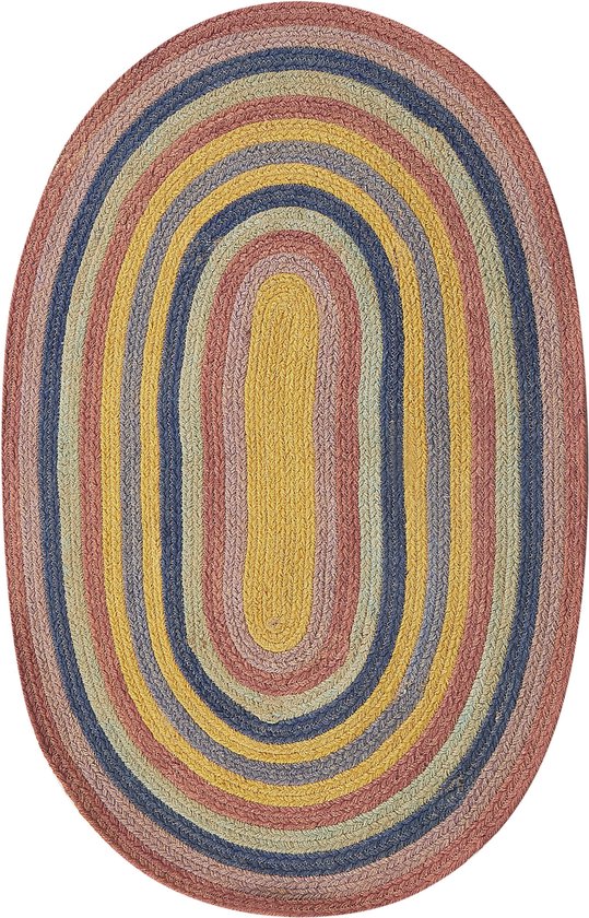 PEREWI - Laagpolig vloerkleed - Meerkleurig - 70 x 100 cm - Jute