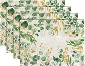 placemats, set van 4 groene bladeren, lente, zomer, afwasbaar, voor thuis, restaurant, eettafel, vakantie, party, decoratie, 30 x 45 cm