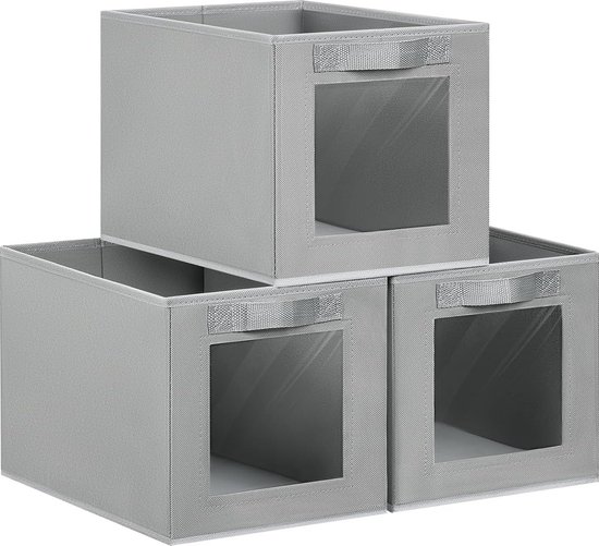 StorageWorks Planken opbergdozen, grote opbergmanden voor planken, rechthoekige kastorganizers met handvatten, 42 x 30.5 x 26 cm opvouwbare kastmanden voor bijkeuken, bruin, set van 2
