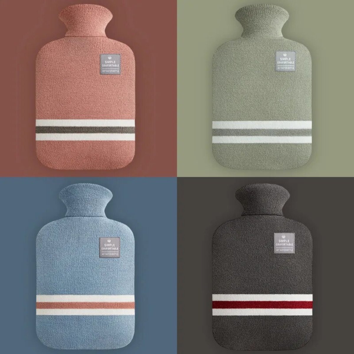 Actania Warmtekruik - Warmwaterzak Met Hoes - Warmwaterkruik - Warmtekussen - Knuffel Kruik - Bag - Sky Blauw 2000ml – foto 2