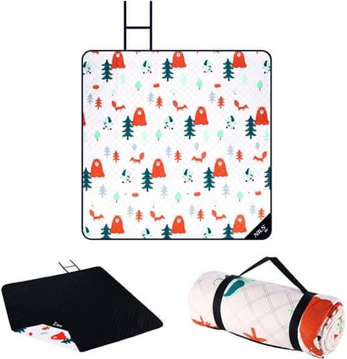Lexorion Safari Mat - Picknickdeken - Picknickkleed Waterdicht 200x200 cm - Opvouwbaar en Zandbestendig Strandkleed - Perfect voor Picknick, Camping, Speeltuin en Stranduitjes - Comfortabel Buitenlaken met Draagtas