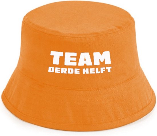 Team derde helft rustaagh hoedje oranje - bucket hat - vissershoedje - EK accessoires - EK artikelen - EK hoedje - EK 2024 - Nederlands Elftal